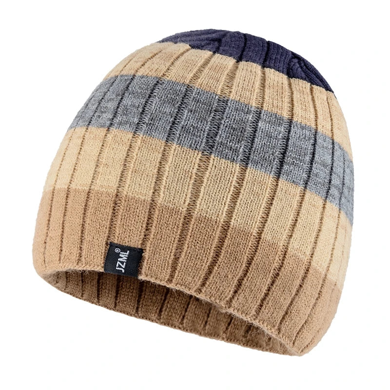JZML Randig Vintermössa - Unisex Beanie för Skidåkning & Outdoor | Dam & Herr