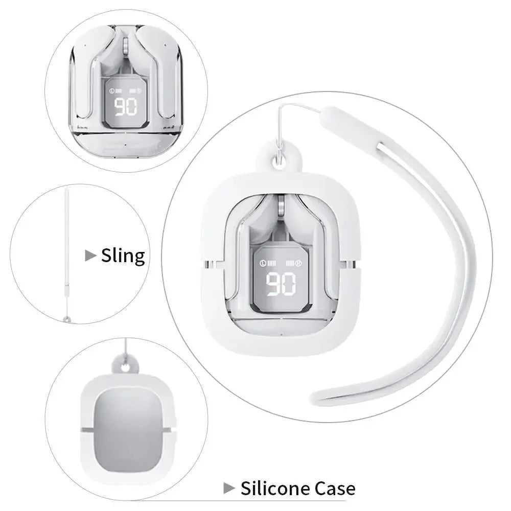 T2 TWS Gaming Earbuds - Bluetooth 5.3 Premium Trådlösa Hörlurar med Brusreducering HD HiFi Stereo + BONUS Skyddsfodral & Halsband