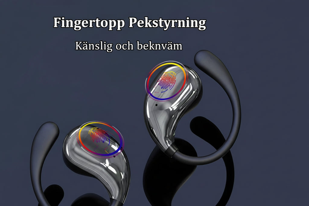 Bluetooth 5.4 Ear Hook TWS Hörlurar - Premium Trådlösa HiFi Stereo Vattentäta Earphones med LED Display, Touch Control & Lång Standby - För Sport & Daglig Användning.