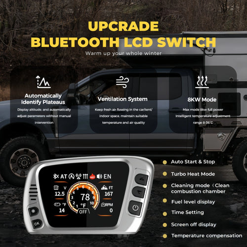 8KW Dieselvärmare 12V/220V med Bluetooth & Intern Cirkulation – Bil, Husbil, Tält