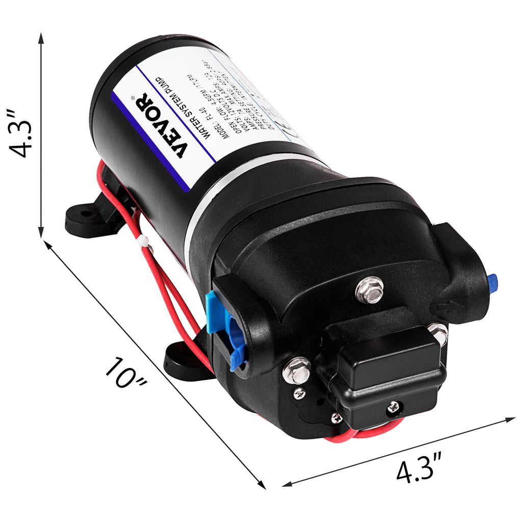 VEVOR 12V Membranvattenpump - Högpresterande Automatisk Pump FL-40 EU