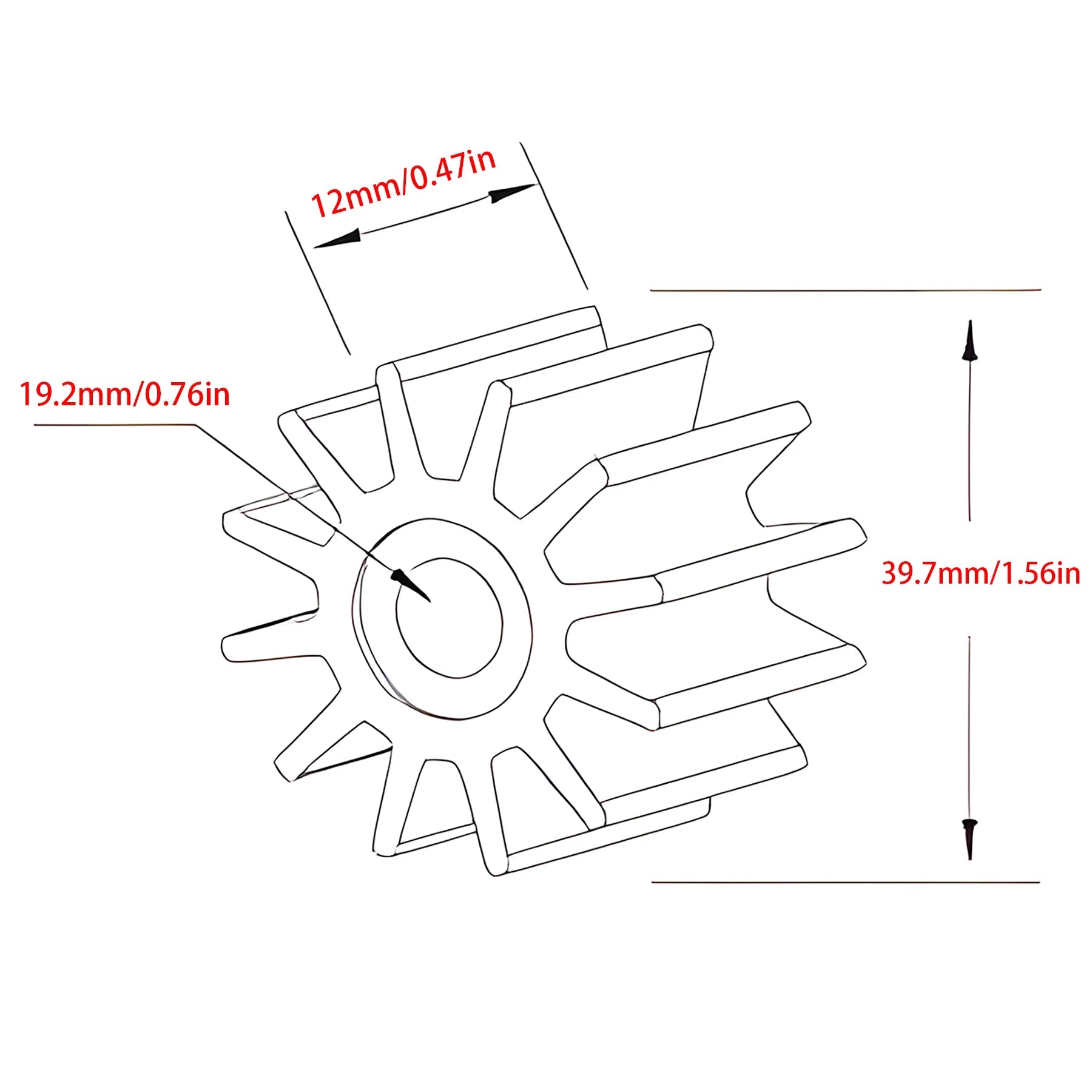 Water Pump Impeller Repair Kit 09-808B For Johnson 09-808B-1 Jabsco 22405-0001-P Onan 132-0310 Sierra 10-3076 09-45589