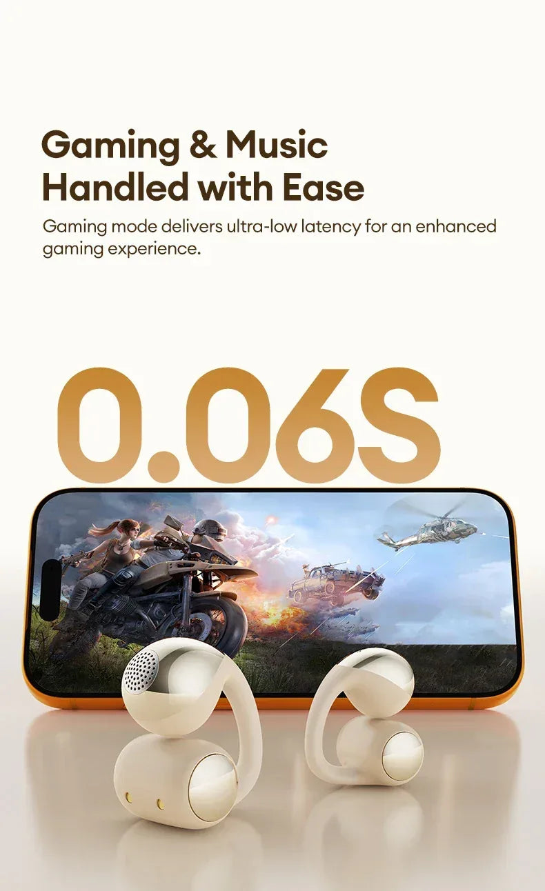 Lenovo RS110 Öronklämma Bluetooth Hörlurar - Trådlösa Sportöronsnäckor med Öppet Öra