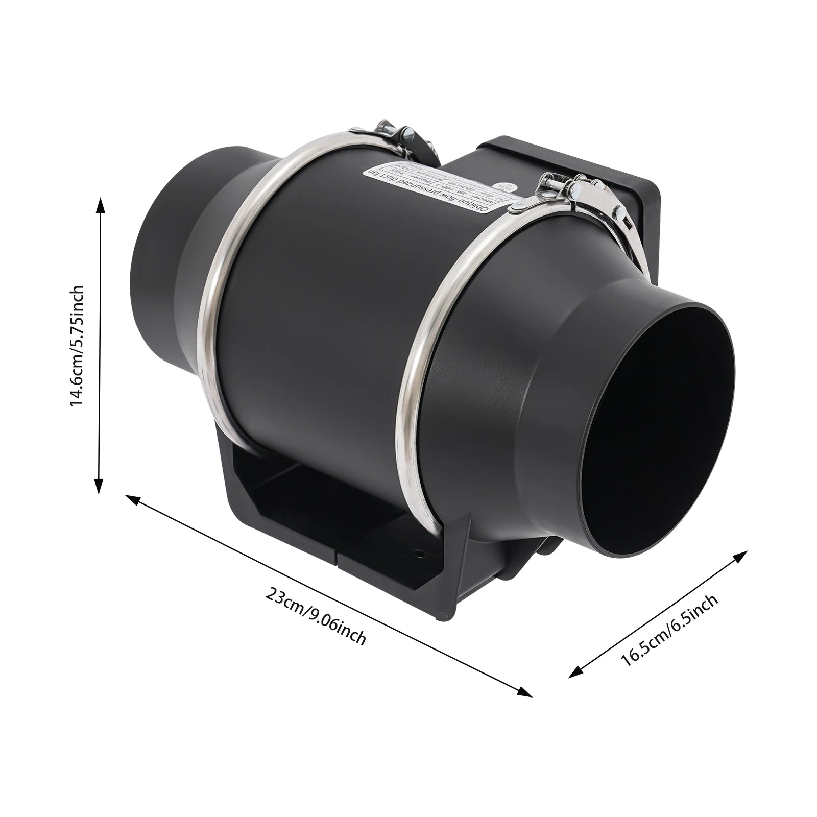 Pipe Exhaust Fans | 220V 35W Low Noise Duct Ventilation Fan for Kitchen/Bathroom/Warehouse | 220m³/h Wall Exhaust Duct Fan svart GERMANY