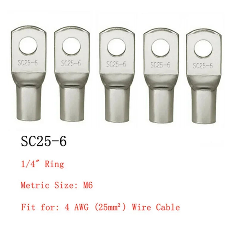 Professionellt Set Kopparkabelskor 4-25mm - Ringterminaler för Batteri och Svets 25-6