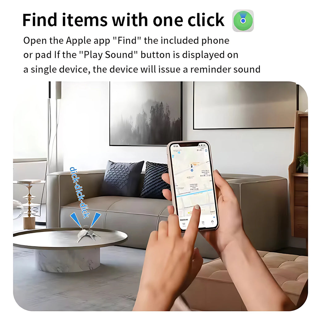 Mini GPS Tracker 2-Pack för iPhone - Apple Find My | MFI-Certifierad Bluetooth Spårare