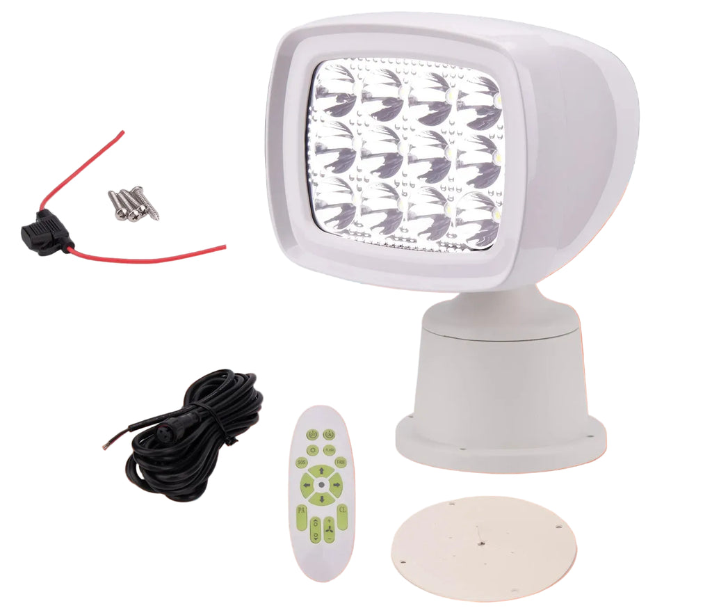 Wireless LED Remote Control Marine Searchlight 10-30V 60W 1600LM IP65 Boat Spotlight with RF Remote vit