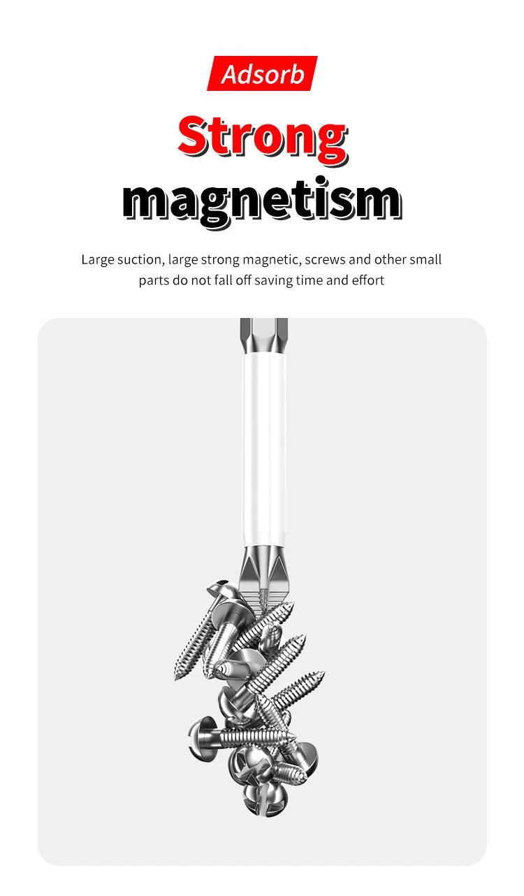 6 st Magnetiska Krysskåra Bits - Halkfria Elskruvdragare för Hushåll & Verkstad
