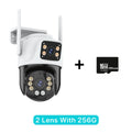 Trippel-Lins PTZ IP-Kamera Utomhus - HD WiFi Säkerhetskamera med Auto-Tracking 2 Lens With 256G