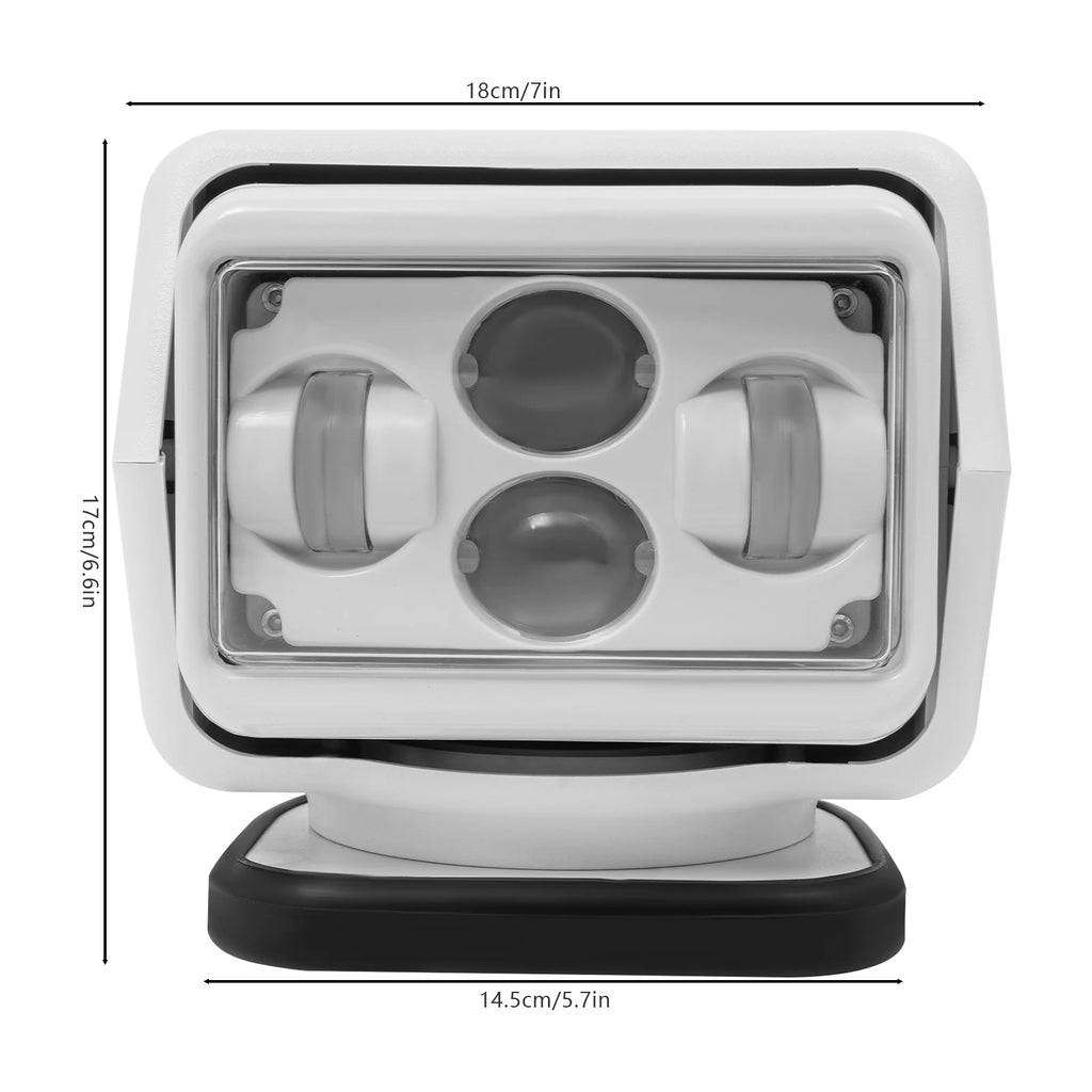 9-32V 60W 8000LM Remote Control IP67 Grade Marine Search Light| Portable 360 Degree Rotating Boat Spotlight .
