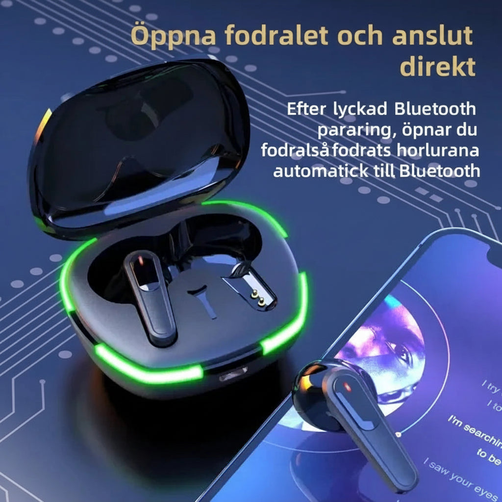 Trådlösa Bluetooth Hörlurar - Premium Noise Cancelling Headset med Mikrofon & HiFi Stereo Sound - Sport Earbuds för iPhone & Android.