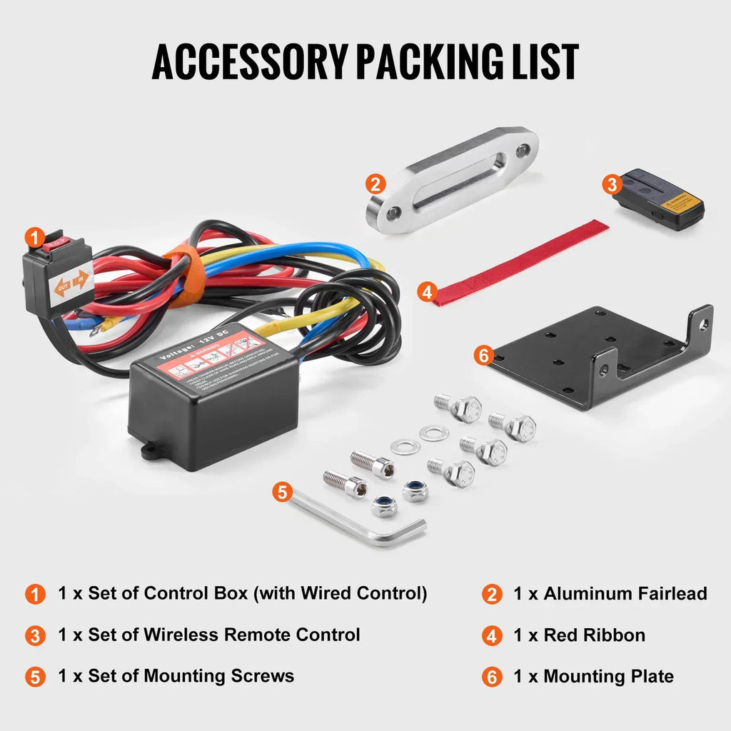 Elektrisk Vinsch 4500lbs ATV/UTV 12V med Syntetisk Rep - Trådlös & Trådbunden Fjärrkontroll IP55