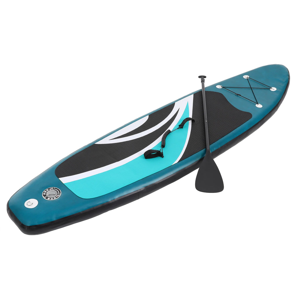 Inflatable Stand up Surfboard Set| 305*76*10cm Anti-slip Surface Portable Supboard Paddle Board| Surfboard+Pump+Paddle+Fin Färg: Mönster 1 TYSKLAND