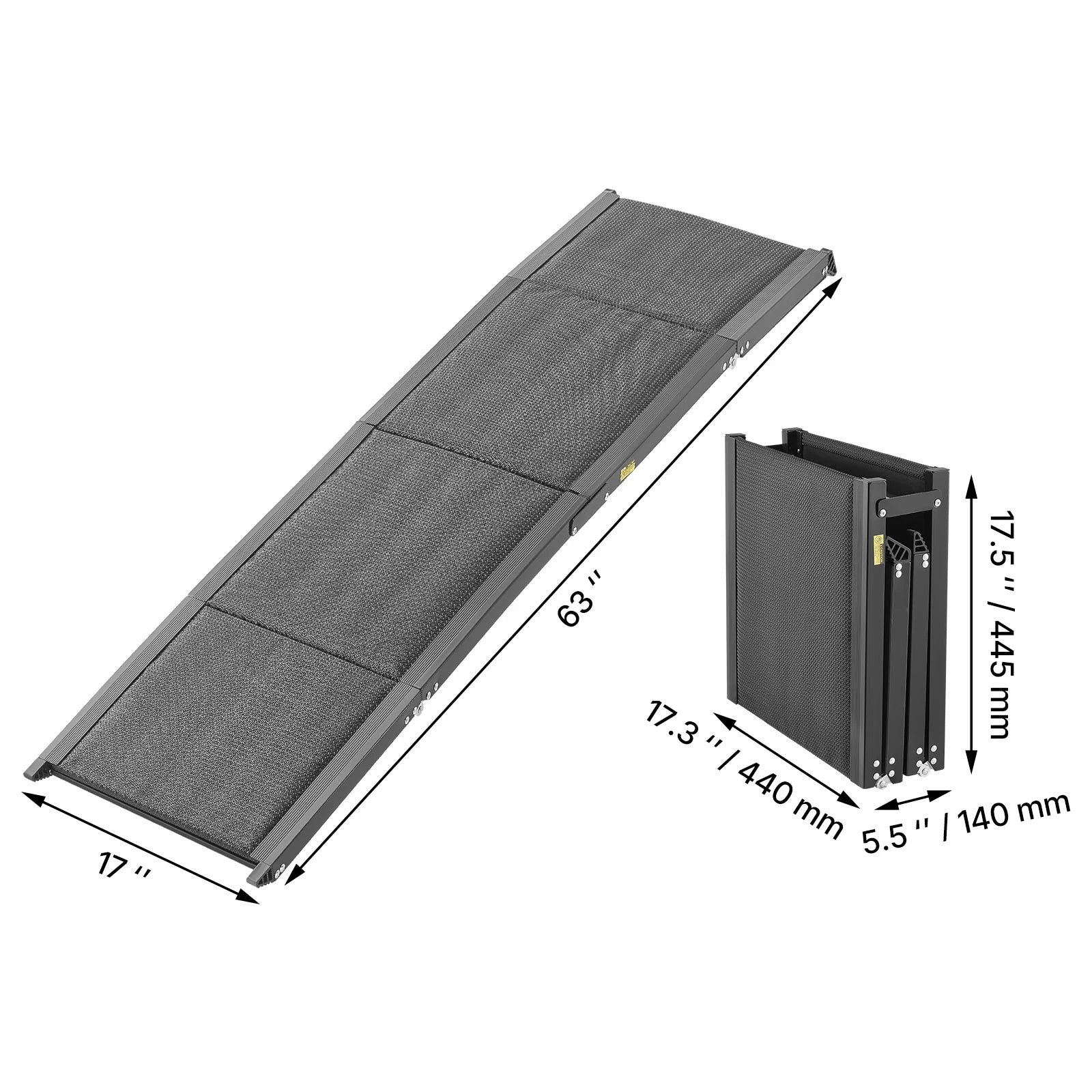 Hundramp för Bil – Hopfällbar & Halkfri Ramp för Hundar | SUV. 63x17inch Frankrike