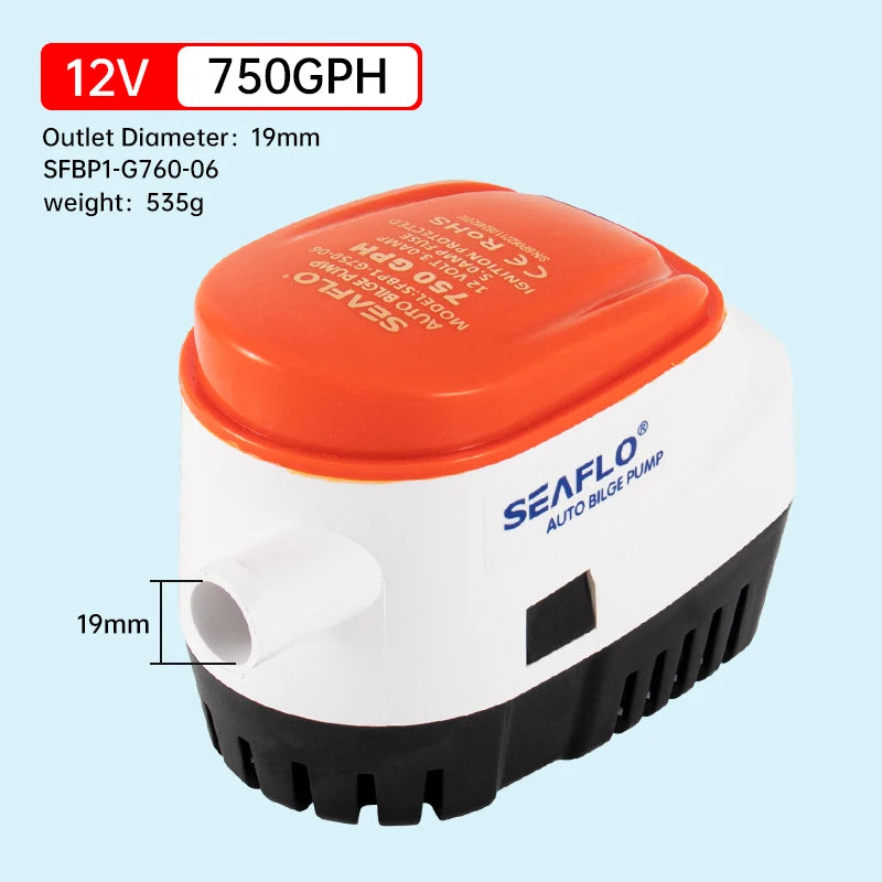 Premium Marin Länspump 12V/24V - Automatisk Dykbar Pump för Båt & Yacht 12V 750GPH