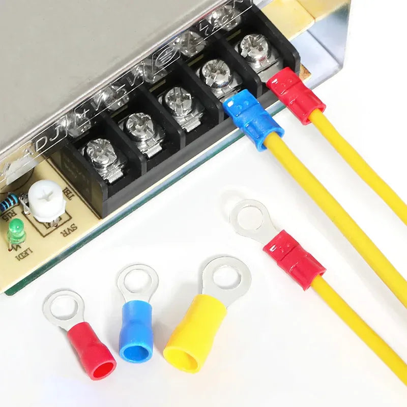 50-Pack Ringkabelskor M4/M5/M6 - Isolerade Kabelkontakter för Elektriska Installationer