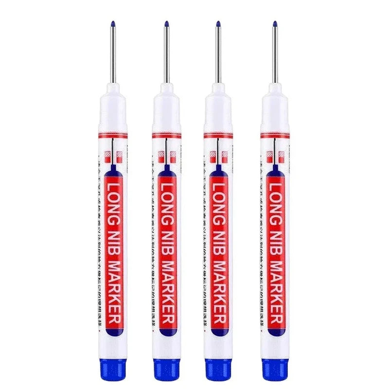 4Pcs/Set 20mm Deep Hole Long Nib Head Markers For Metal Perforating Pen Waterproof Bathroom Woodworking Decoration Multi-Purpose 4Pcs blue