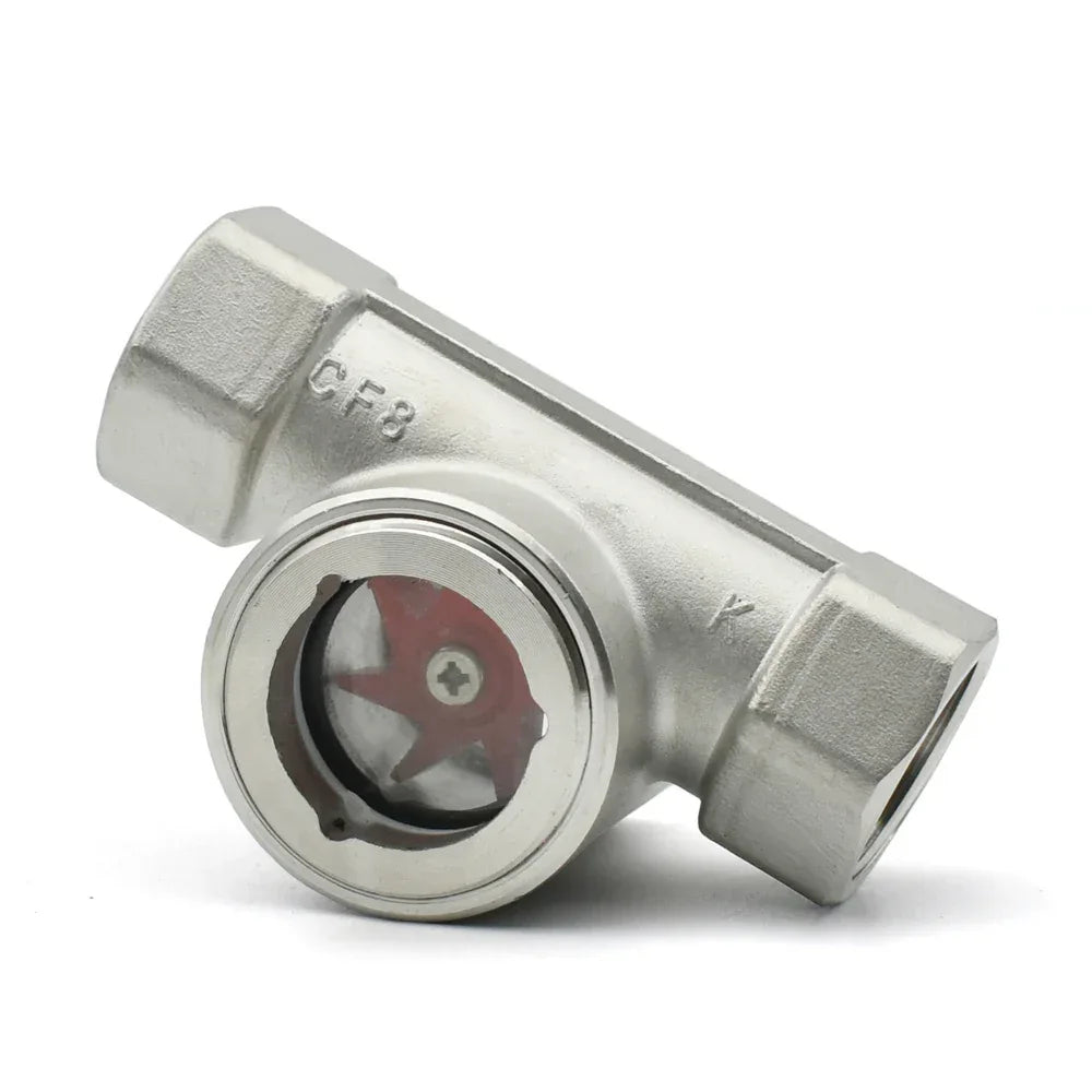 Flödesindikator med Impeller - 304 Rostfritt Stål - BSP Gänga 1/4" till 2"