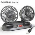 Tyst Bärbar Mini USB fläkt 5V 12V – Dubbelhuvud, 360° Justerbar Kylning