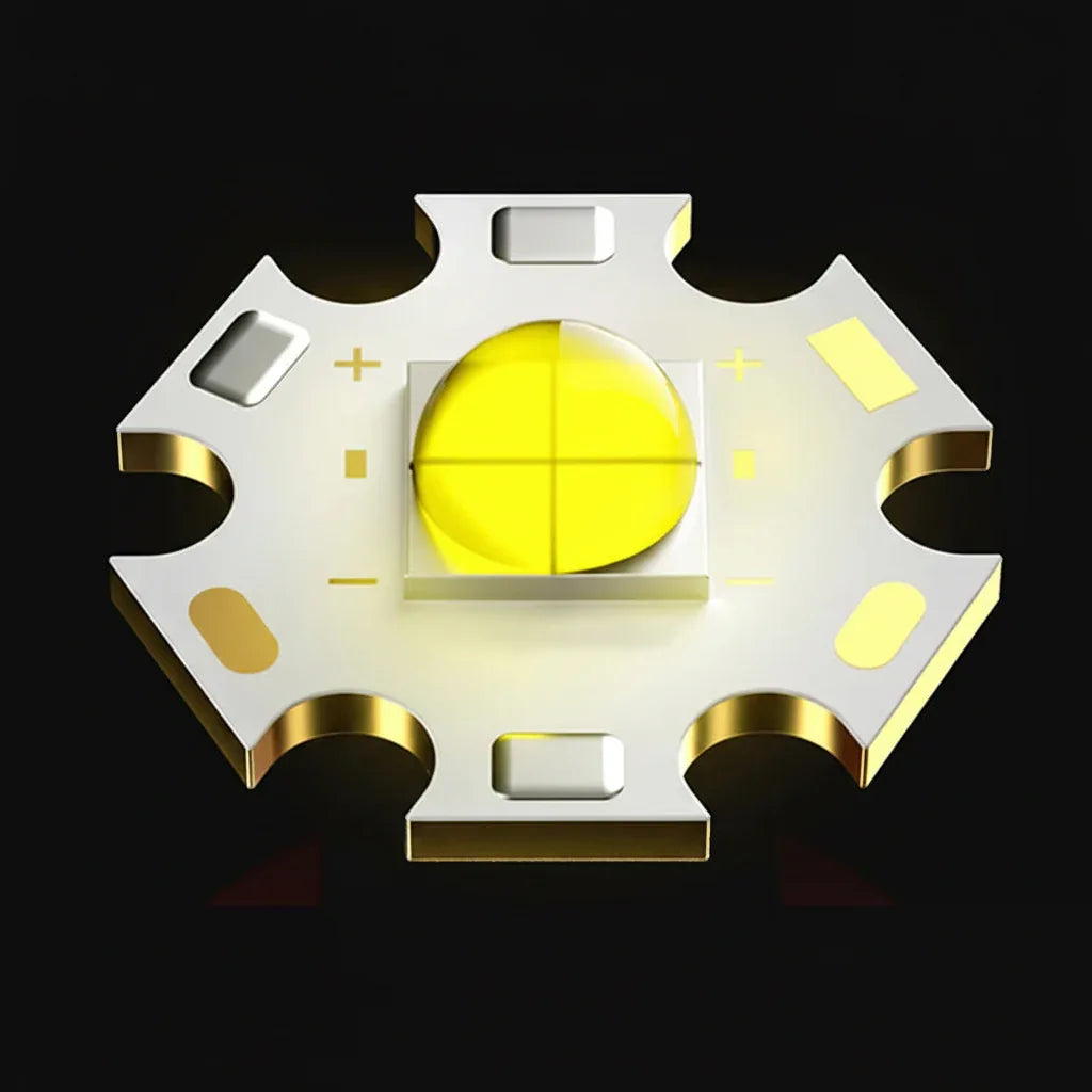 Kraftfull LED Pannlampa XHP100 - USB Laddningsbar Vattentät Ficklampa