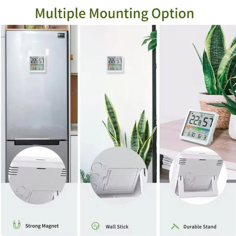 Smart Digital Termometer & Hygrometer med Klimatindikator - LCD Väderstation