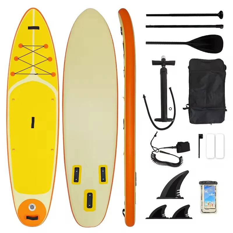 Uppblåsbar SUP-bräda 335cm - Komplett Set med Paddel, Pump & Tillbehör Kallgul Polen (3–6 dagar)