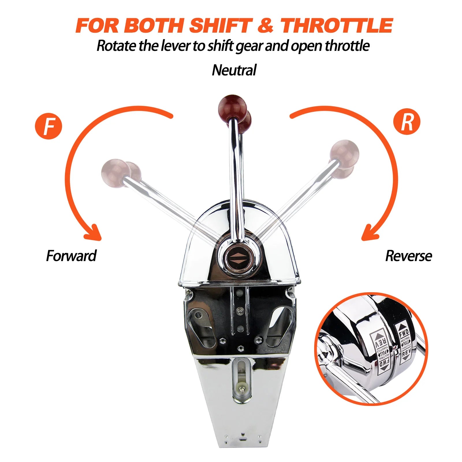 Marin Dubbelspak Motorstyrning Toppmonterad för Båt Utombordare Inombordare I/O