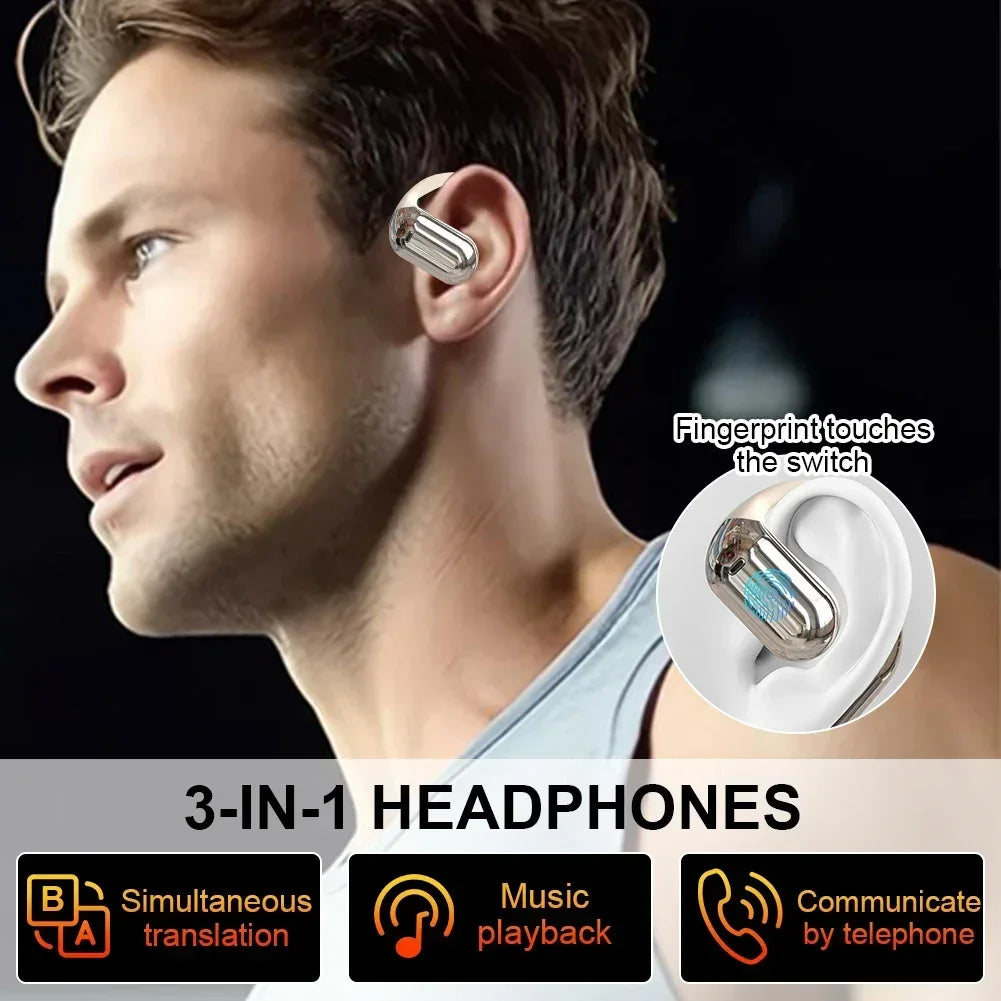 AI Översättningshörlurar 3-i-1 - 144 Språk Bluetooth 5.3 Trådlösa Hörlurar