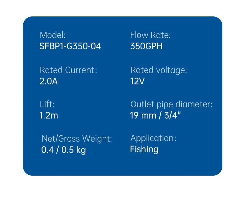 Seaflo 04 Aerationspump - Professionell Levande Bete Pump 12V 350GPH