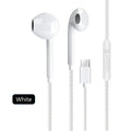 Trådbundna USB-C Hörlurar med Mikrofon - Stereo In-Ear Headset för Gaming & Musik Type C vit