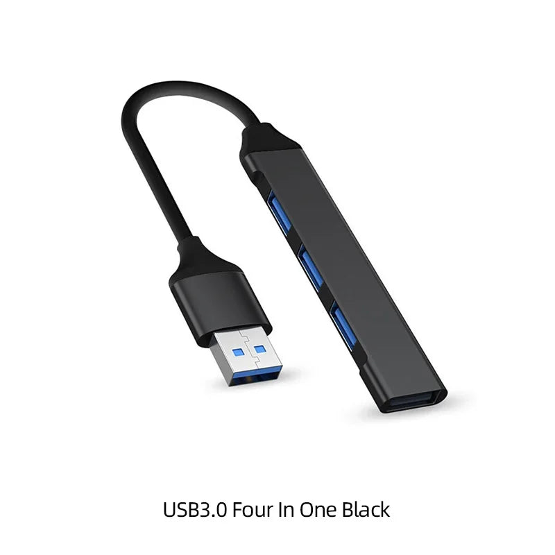 USB 3.0 Hub 4 Portar - Ultra High Speed Type-C Splitter 5Gbps - Universal Multi-Port för PC, Dator, Laptop & MacBook.