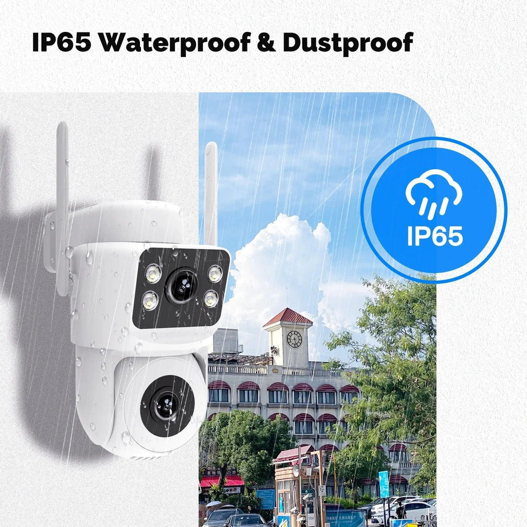 Moes Smart WiFi Utomhus Säkerhetskamera 8MP Dual Screen 2.4G/5G IP65 Vattentät