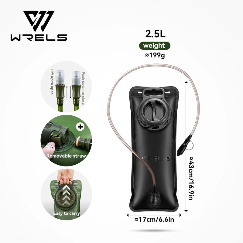 WRELS Hydreringsbladd – Vattenbehållare för Vandring, Cykling & Löpning | BPA-fri | 1,5L–3L