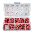 351Pcs Red Silicone O-Rings Kit Oil Resistant High Temperature Rubber Sealing Gaskets Washers for Cars And Pipelines