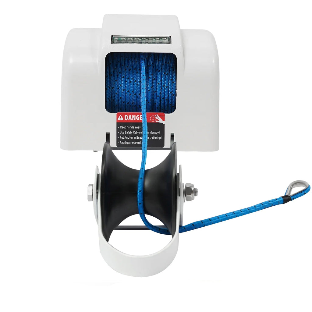 Electric Anchor Winch| 45lbs 12V Remote Control Saltwater Boat Anchor Winch W/ 100ft Rope| Marine Saltwater Boat Accessories