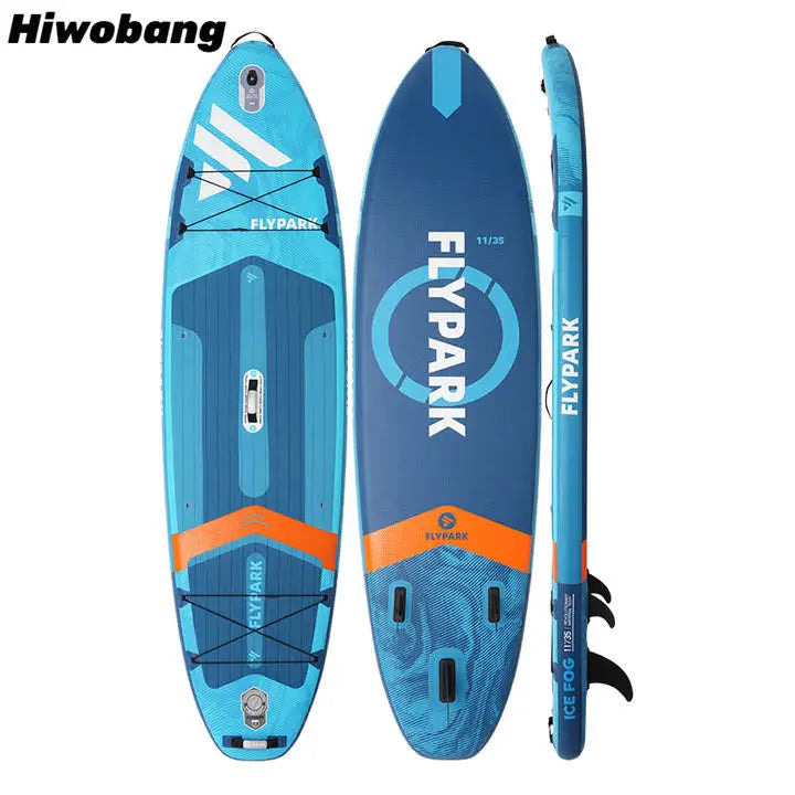 Inflatable Paddle Board SUP 3-in-1 - Portable Beach Boogie Board, Surf Wakeboard & Surfboard | Outdoor Sports Water Equipment Poland Blue Fat Man
