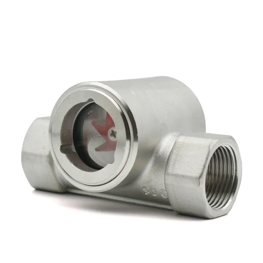 Flödesindikator med Impeller - 304 Rostfritt Stål - BSP Gänga 1/4" till 2"