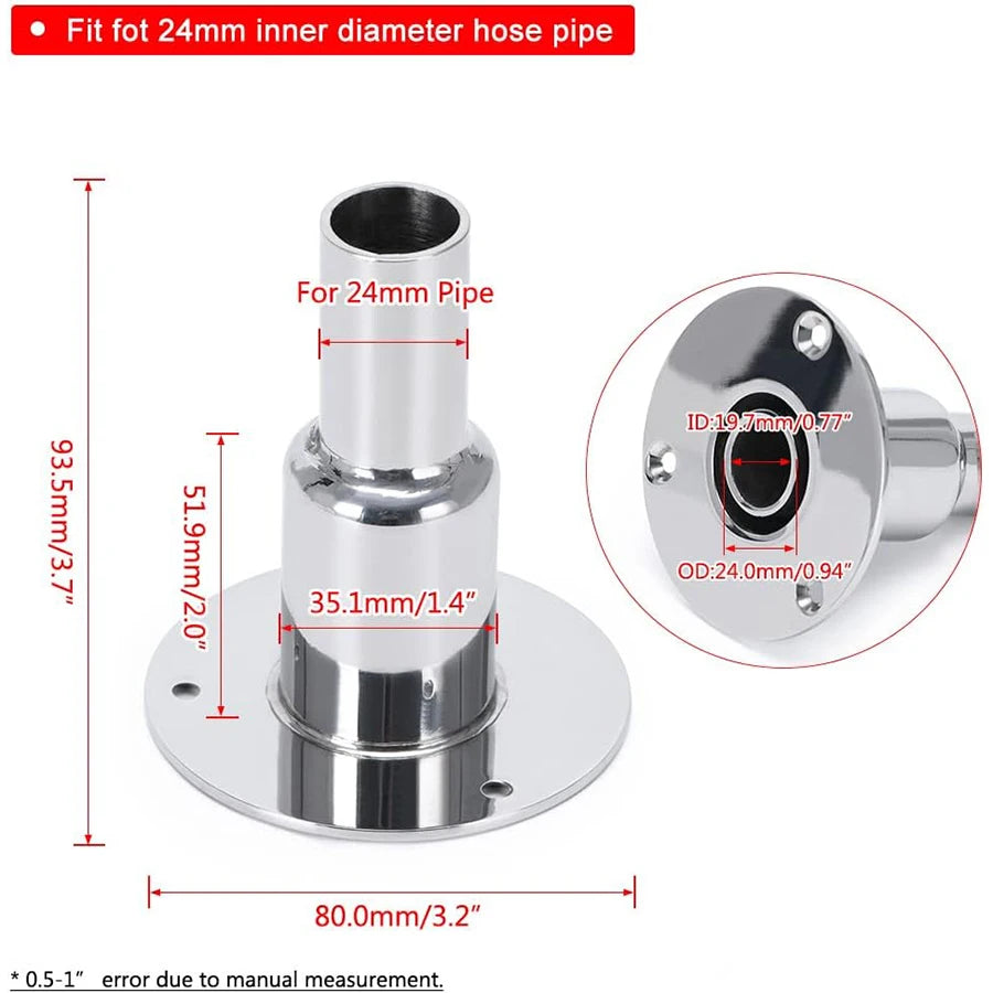 Premium 24mm Rostfritt Stål 316 Avgasgenomföring - Dieselvärmare Båt & Fordon