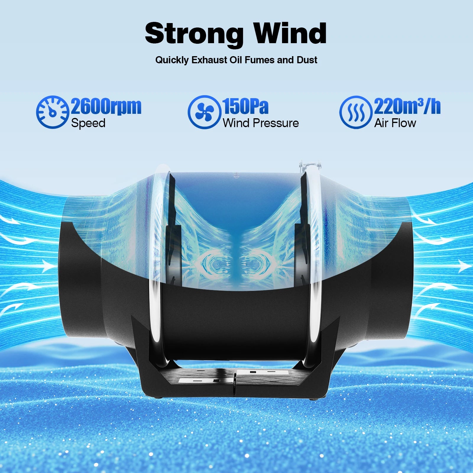 Pipe Exhaust Fans | 220V 35W Low Noise Duct Ventilation Fan for Kitchen/Bathroom/Warehouse | 220m³/h Wall Exhaust Duct Fan