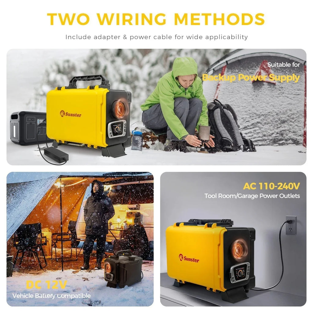 8KW Dieselvärmare 12V/220V med Bluetooth & Intern Cirkulation – Bil, Husbil, Tält