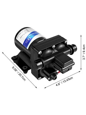 Vattenpump 12V 3 GPM med Tryckomkopplare 45PSI - Diafragmapump för Husbil Båt Trädgård