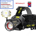 Kraftfull XHP360 LED Pannlampa - Uppladdningsbar Pannficklampa 2000 Lumen. 60W no battery black
