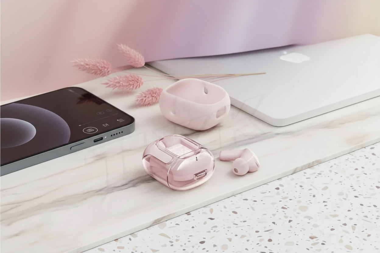 T2 TWS Gaming Earbuds - Bluetooth 5.3 Brusreducering HiFi Stereo + GRATIS Skyddsfodral & Halsband.