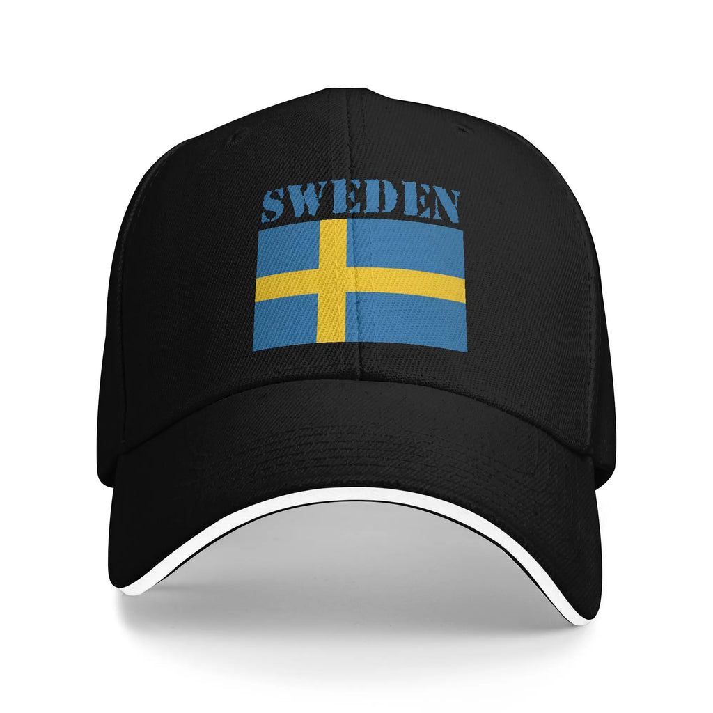 Sverige Flagga Baseballkeps - Andningsbar Dad Hat Snapback Unisex 16 One Size