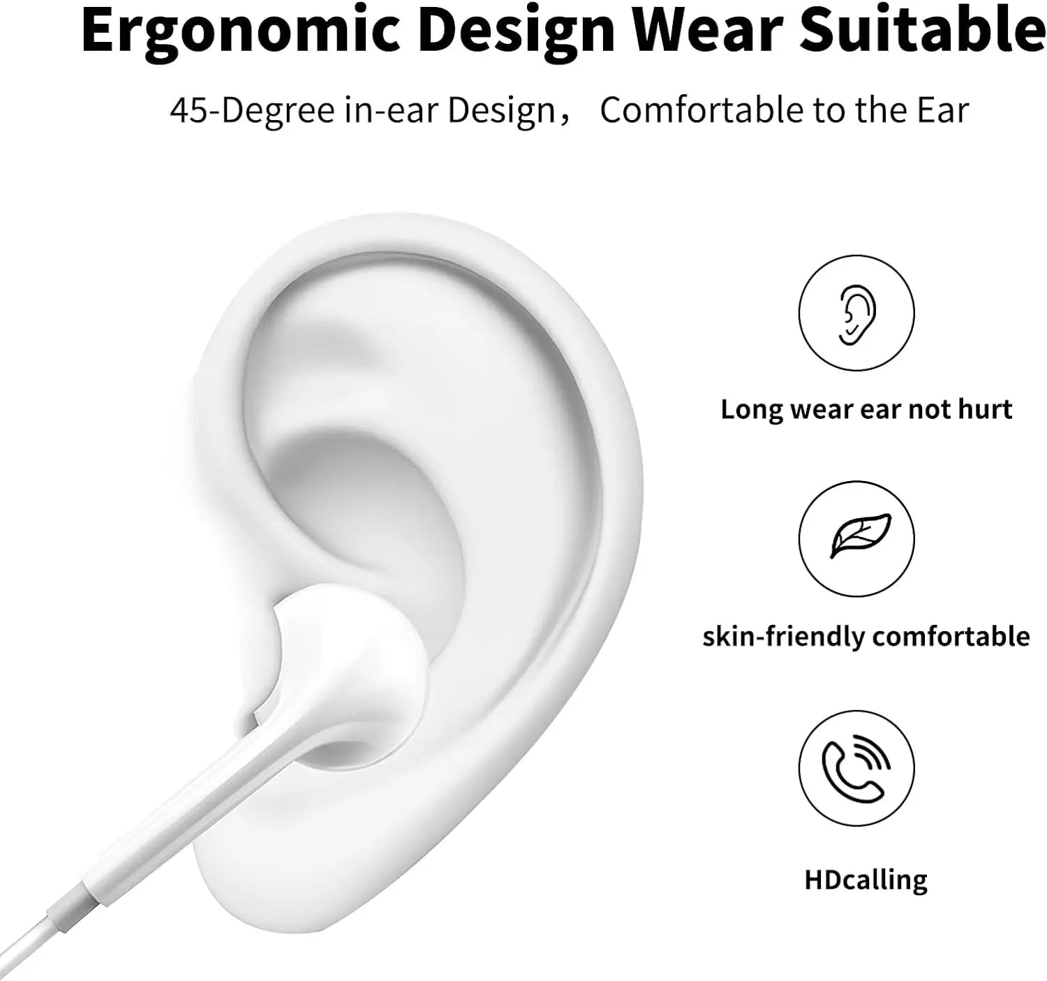 Kabelanslutna Hörlurar för iPhone 17 16 15 14 13 12 11 - Lightning/USB-C/3.5mm