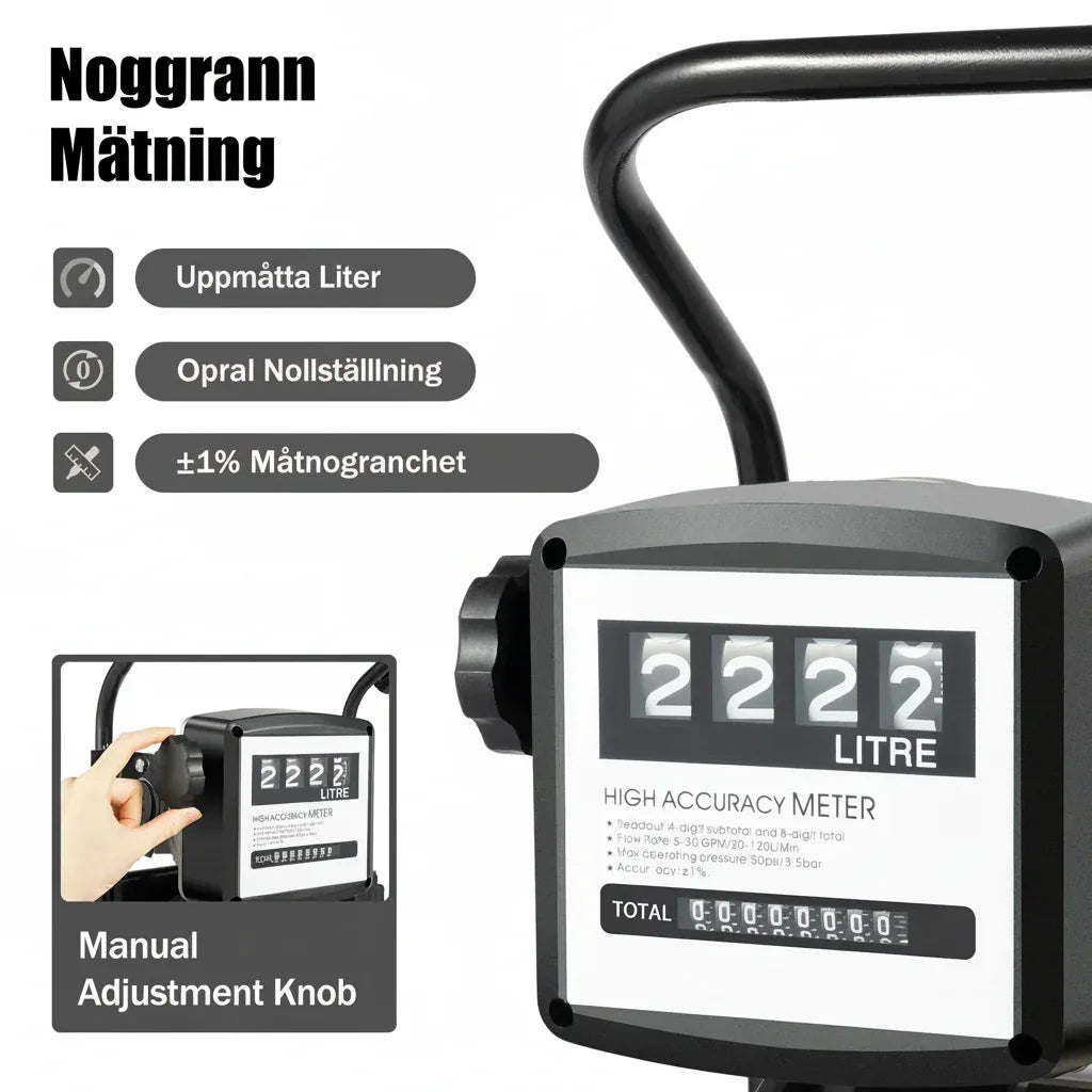 Elektrisk Dieselpump 220V 200W - Bärbar Bränslepump med Automatisk Pistol