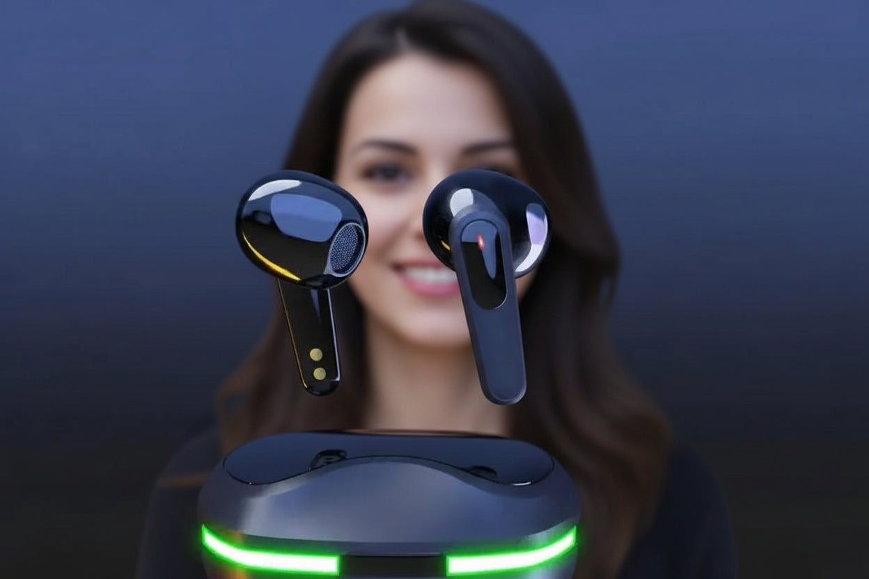 Trådlösa Bluetooth Hörlurar - Premium Noise Cancelling Headset med Mikrofon & HiFi Stereo Sound - Sport Earbuds för iPhone & Android.