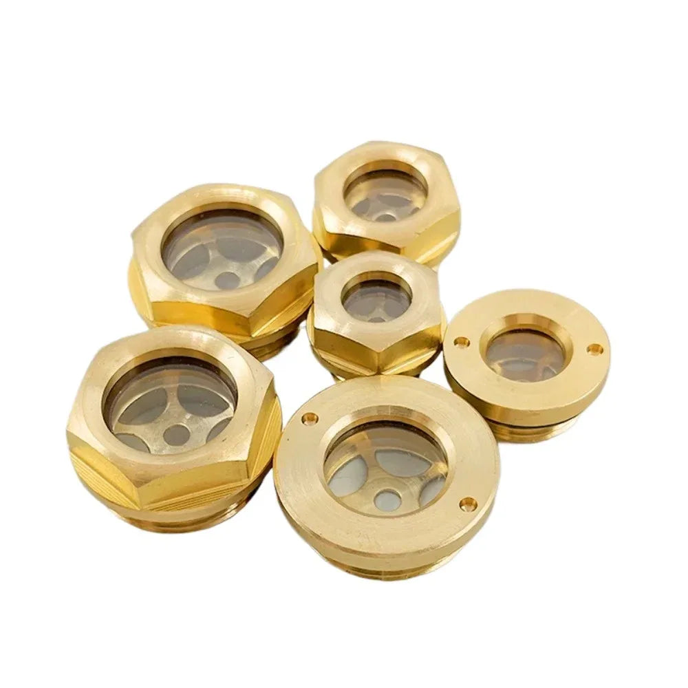 Mässing Oljeglas - Oljenivåindikator M10-M60 BSPP 1/4"-2" Tempered glass 1 pc