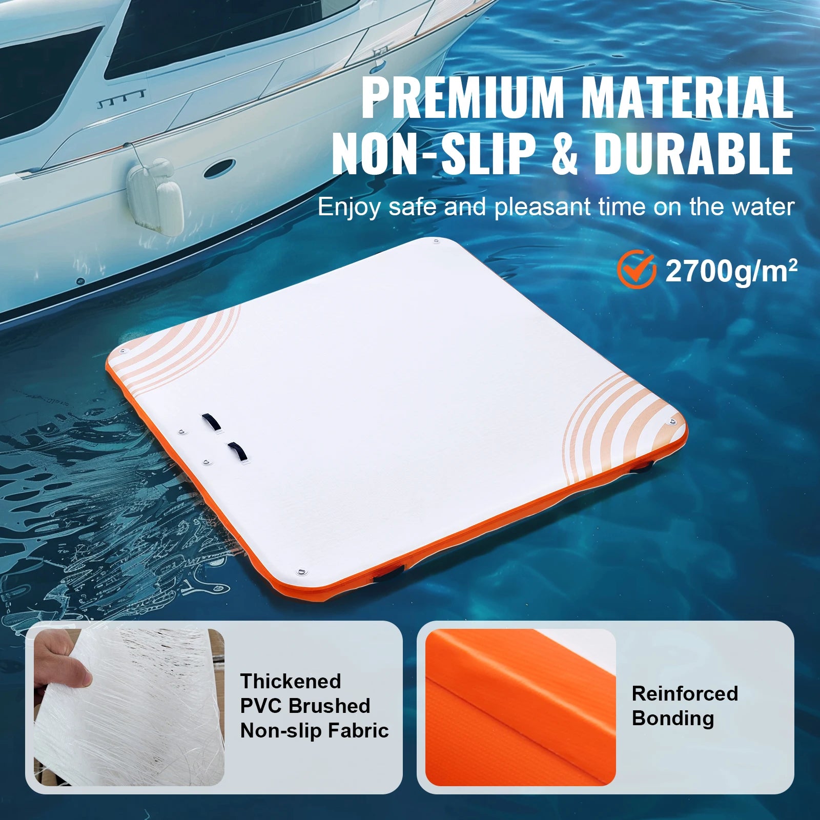 Uppblåsbar Flytbrygga 10x10 FT – Halkfri Vattenplattform med Bärväska