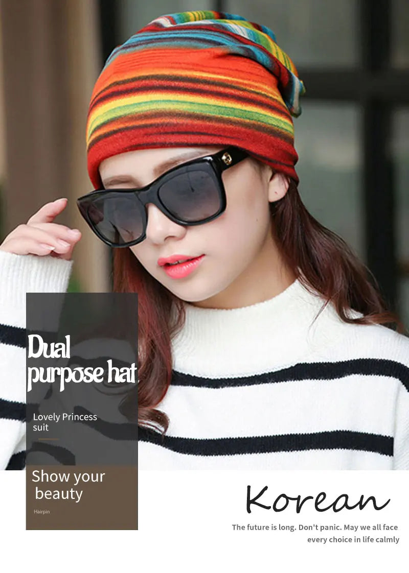 Tunn Stickad Mössa - Multifunktionell Beanie Höst & Vinter | Unisex Dam & Herr